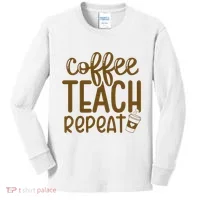 Coffee Teach Repeat Kids Long Sleeve Shirt thumb 0