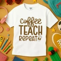 Coffee Teach Repeat Kids T-Shirt thumb 3