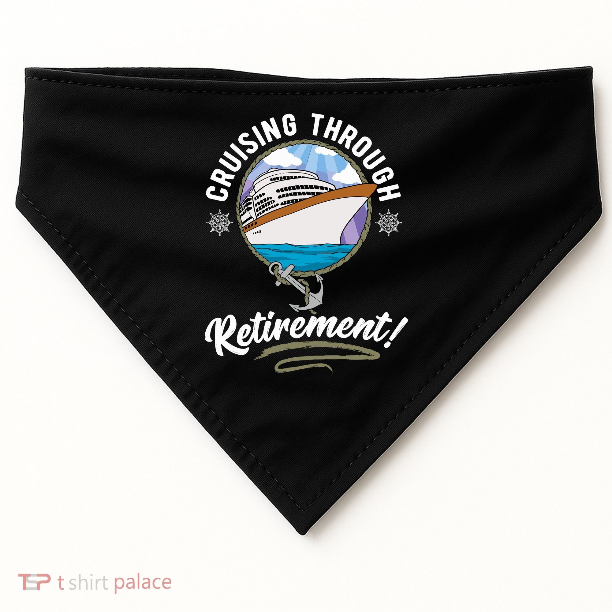 Cruising Through Retirement Cruise USA-Made Doggie Bandana