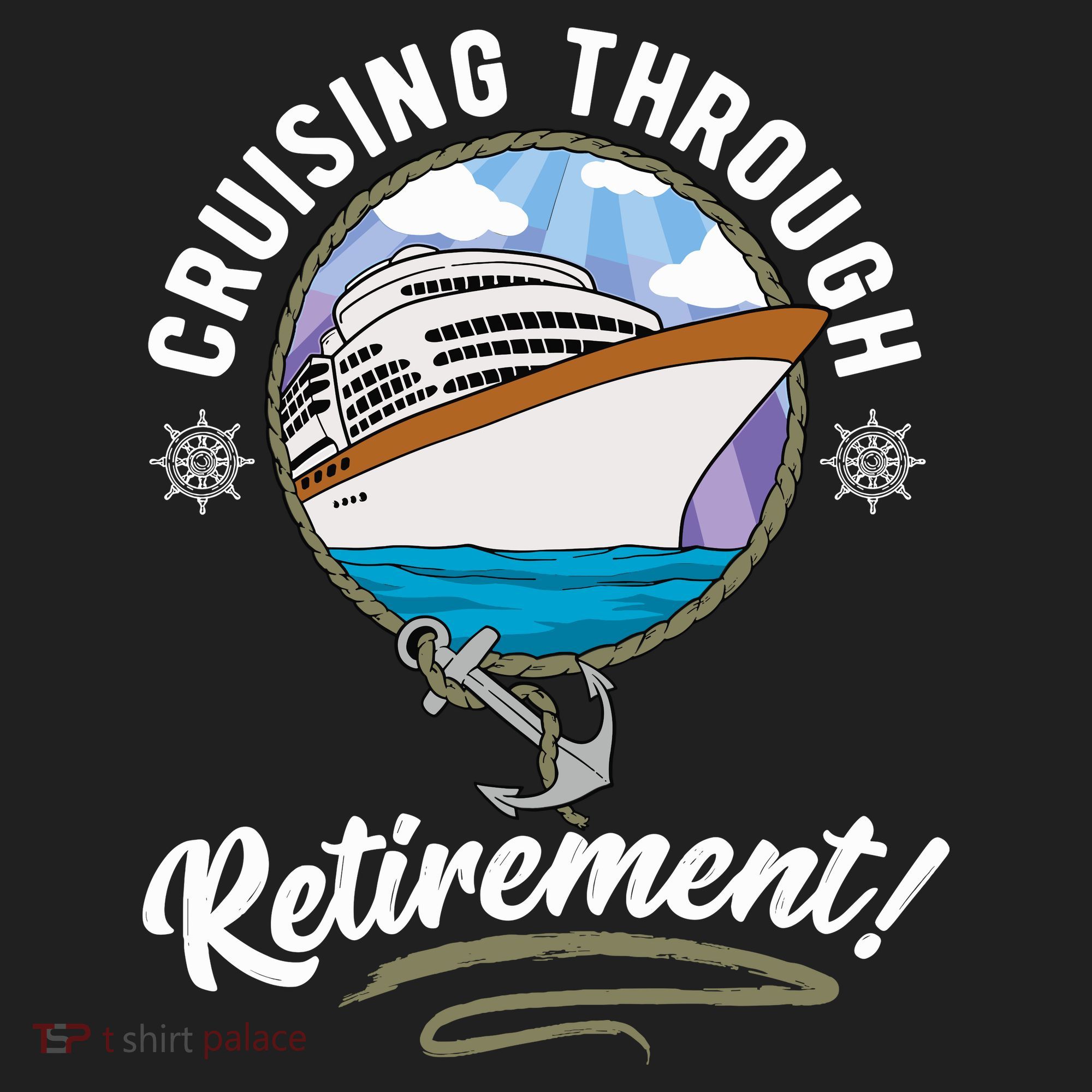 Cruising Through Retirement Cruise Golf Towel