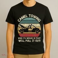 Camel Towing Retro Adult Humor Saying Funny Halloween Gifts T-Shirt thumb 3