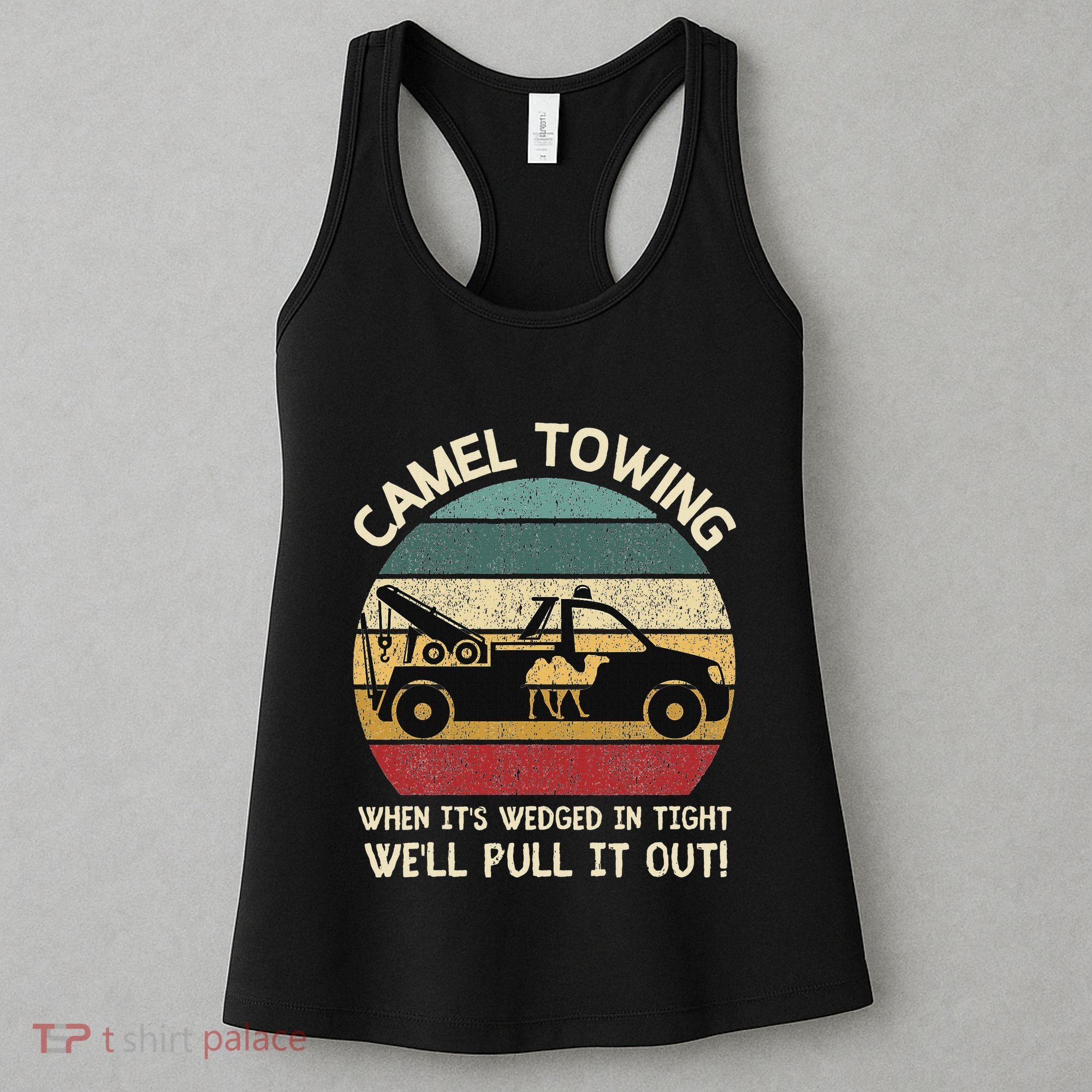 Camel Towing Retro Adult Humor Saying Funny Halloween Gifts Women's Tank Top