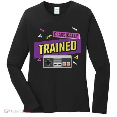 Classically Trained Retro Video Game 80s Women's Long Sleeve Shirt