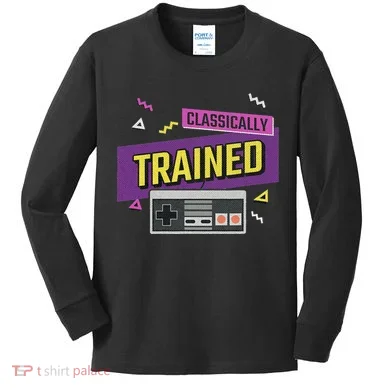 Classically Trained Retro Video Game 80s Kids Long Sleeve Shirt