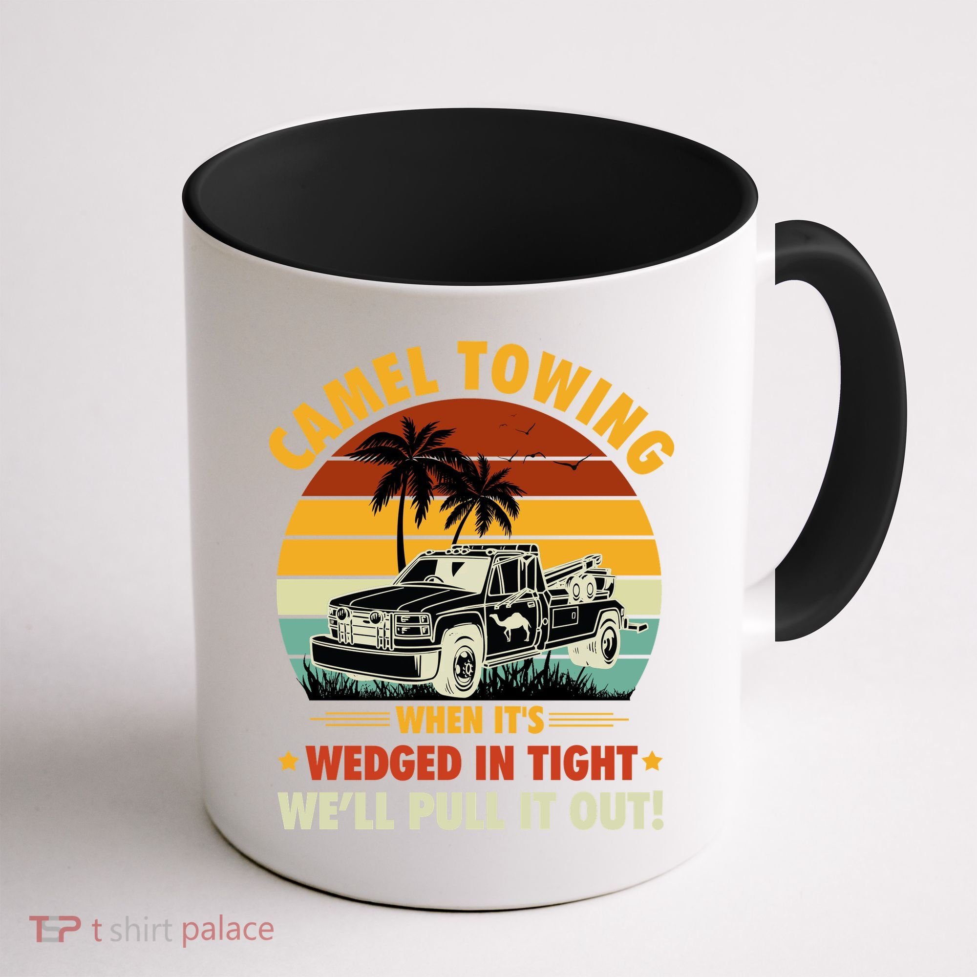 Camel Towing Retro Adult Humor Saying Funny Halloween Gift Coffee Mug