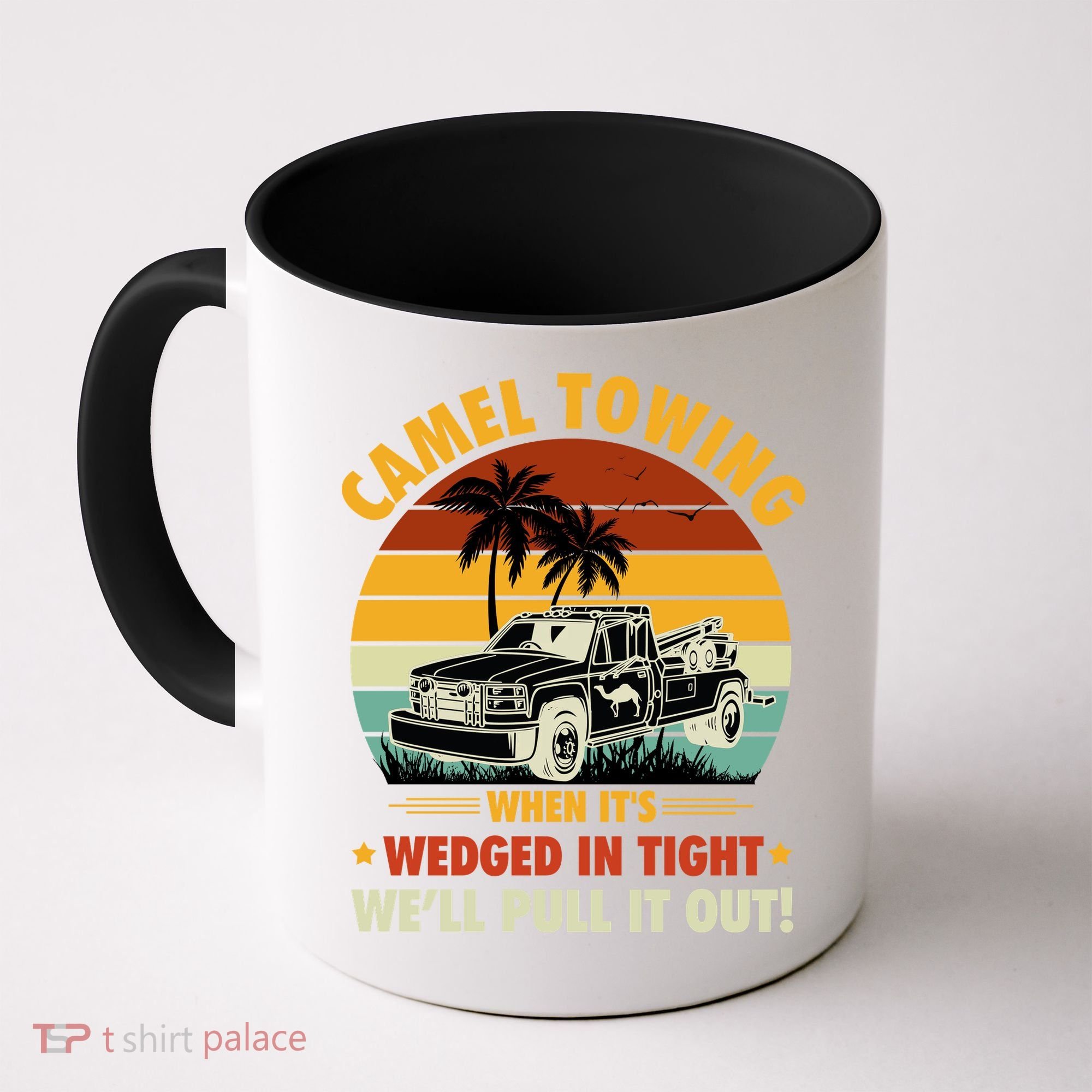 Camel Towing Retro Adult Humor Saying Funny Halloween Gift Coffee Mug