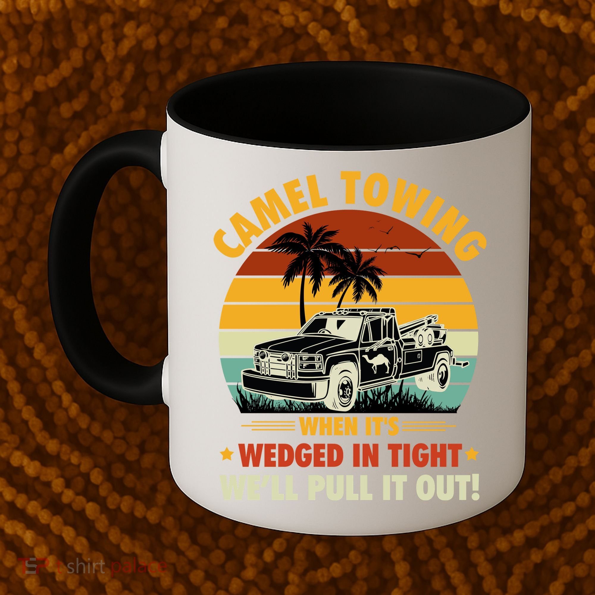 Camel Towing Retro Adult Humor Saying Funny Halloween Gift Coffee Mug