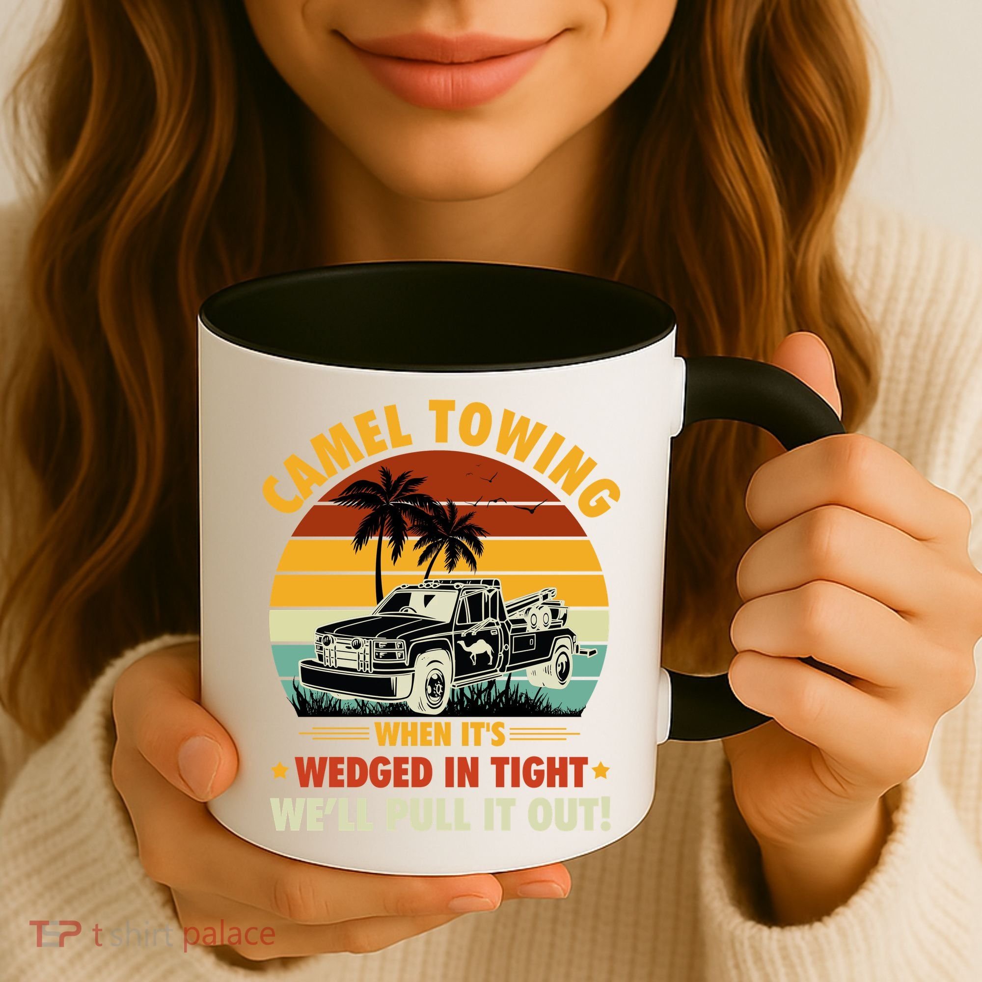 Camel Towing Retro Adult Humor Saying Funny Halloween Gift Coffee Mug