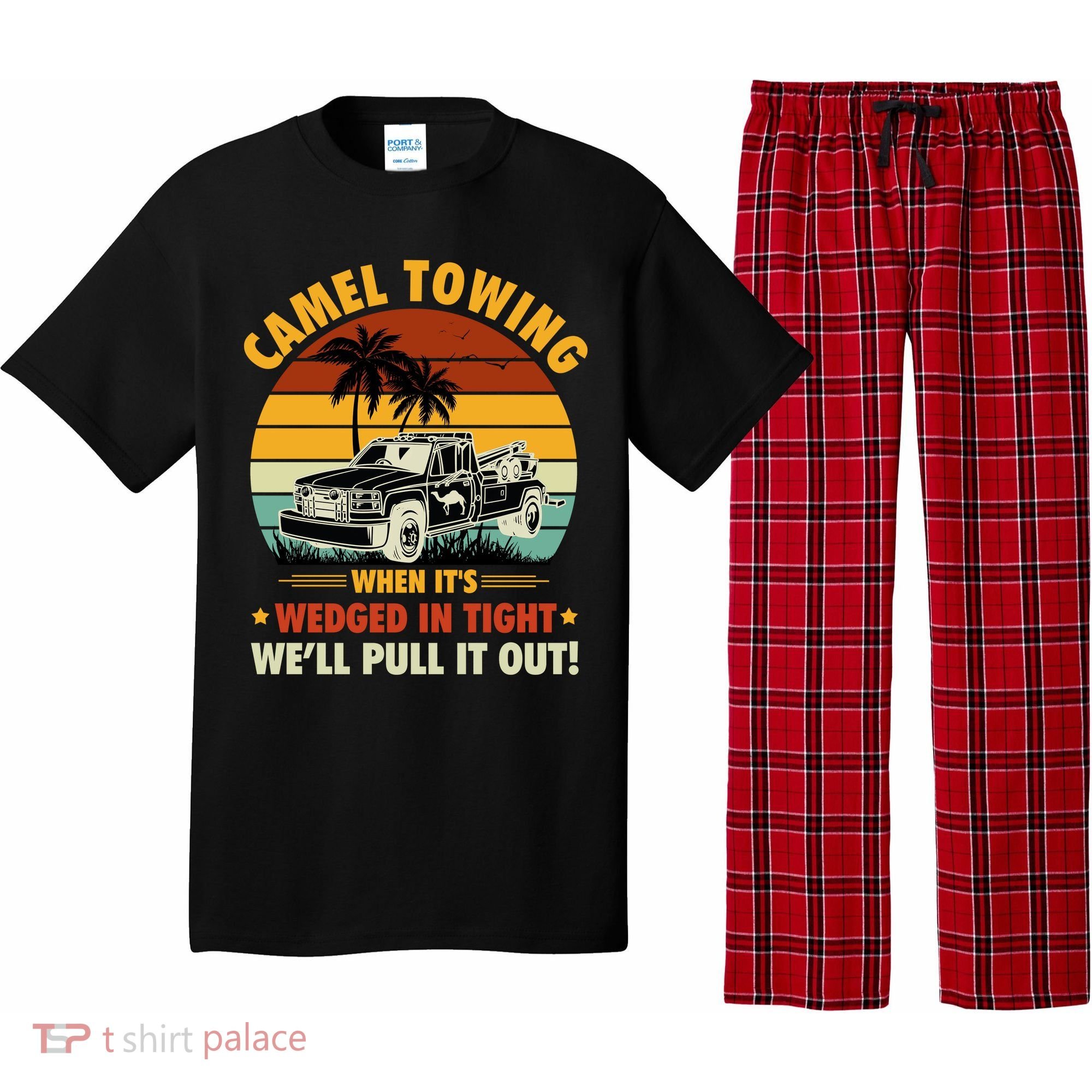 Camel Towing Retro Adult Humor Saying Funny Halloween Gift Pajama Set