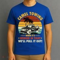 Camel Towing Retro Adult Humor Saying Funny Halloween Gift T-Shirt thumb 3
