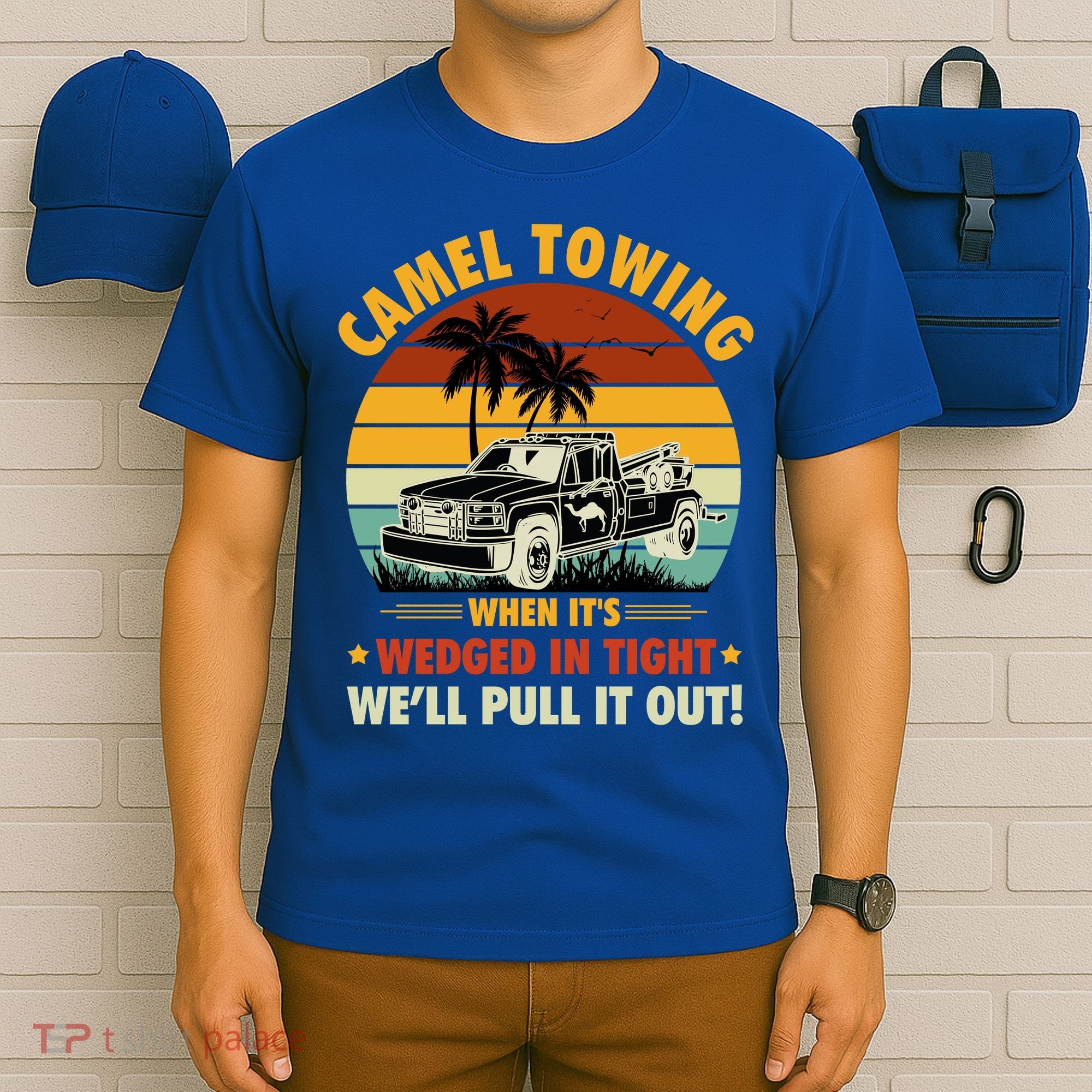 Camel Towing Retro Adult Humor Saying Funny Halloween Gift T-Shirt