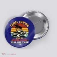 Camel Towing Retro Adult Humor Saying Funny Halloween Gift Button thumb 0