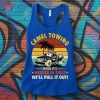 Camel Towing Retro Adult Humor Saying Funny Halloween Gift Women's Tank Top thumb 3