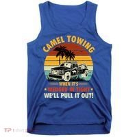 Camel Towing Retro Adult Humor Saying Funny Halloween Gift Tank Top thumb 0