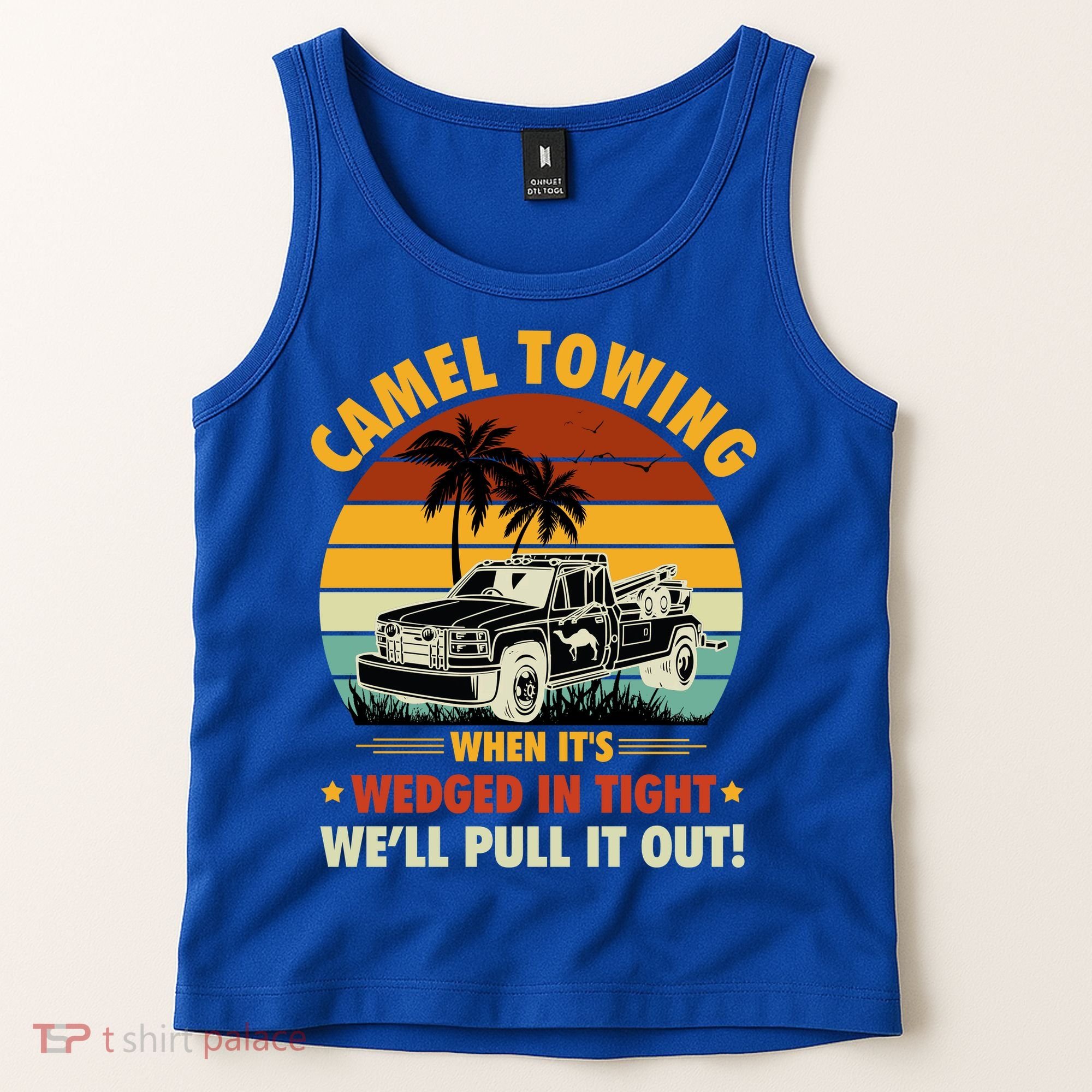 Camel Towing Retro Adult Humor Saying Funny Halloween Gift Tank Top