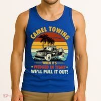 Camel Towing Retro Adult Humor Saying Funny Halloween Gift Tank Top thumb 3