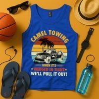 Camel Towing Retro Adult Humor Saying Funny Halloween Gift Tank Top thumb 4