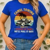 Camel Towing Retro Adult Humor Saying Funny Halloween Gift Women's T-Shirt thumb 2