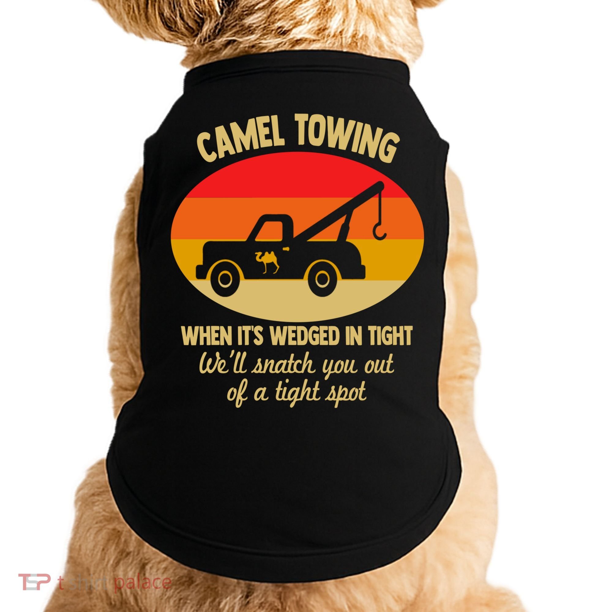 Camel Towing Retro Adult Camel Toe Funny Saying Gift Doggie Tank