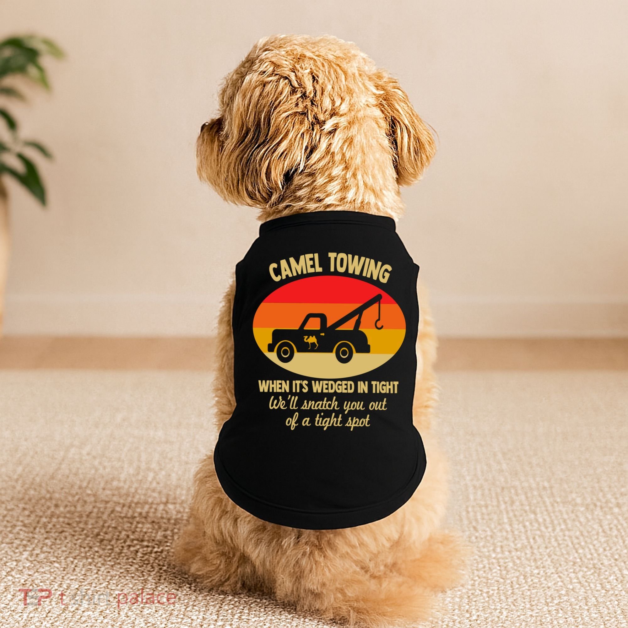 Camel Towing Retro Adult Camel Toe Funny Saying Gift Doggie Tank
