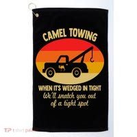 Camel Towing Retro Adult Camel Toe Funny Saying Gift Golf Towel thumb 0