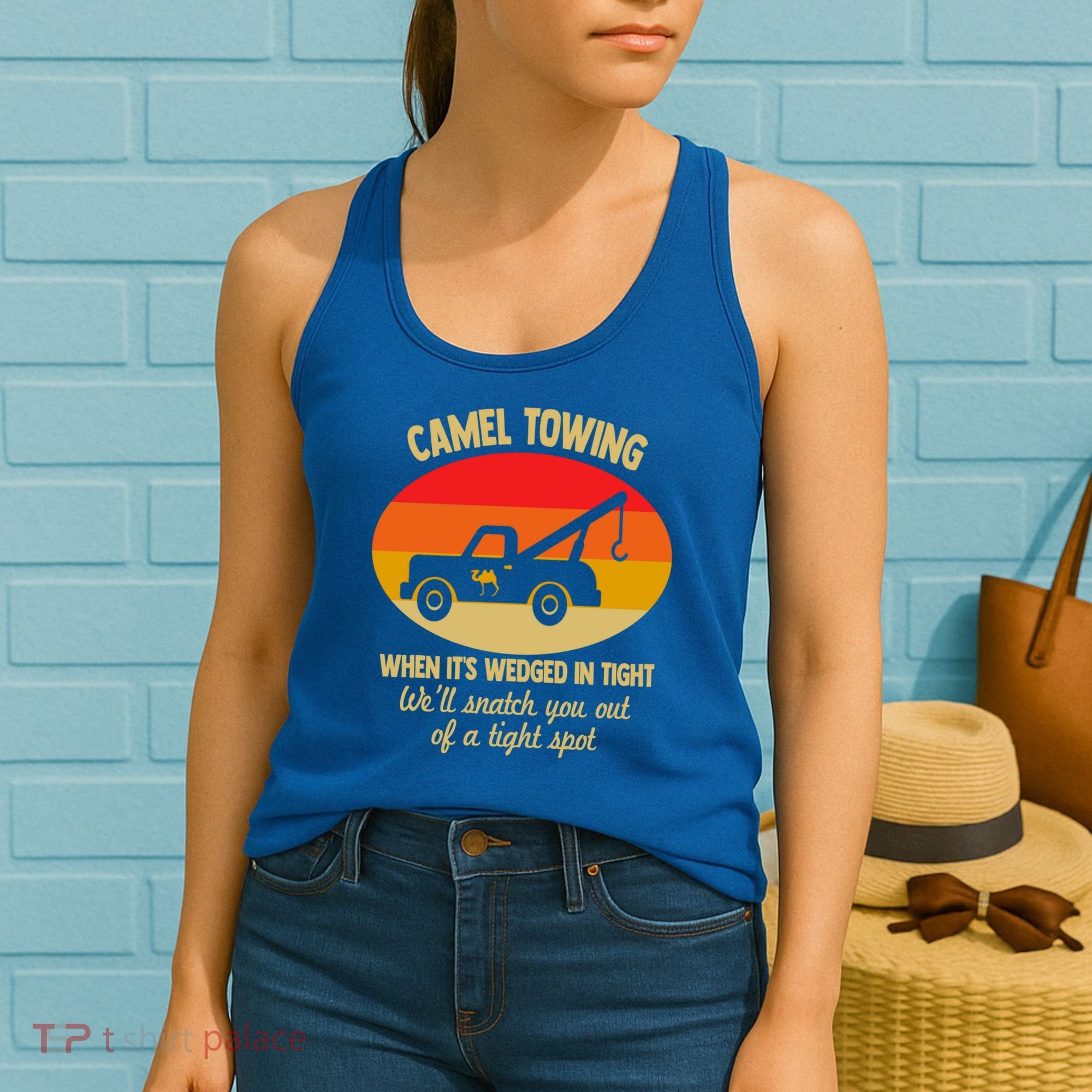 Camel Towing Retro Adult Camel Toe Funny Saying Gift Women's Tank Top