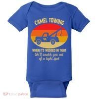 Camel Towing Retro Adult Camel Toe Funny Saying Gift Baby Bodysuit thumb 0
