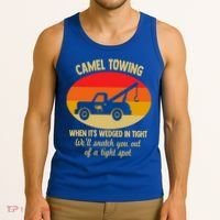 Camel Towing Retro Adult Camel Toe Funny Saying Gift Tank Top thumb 3