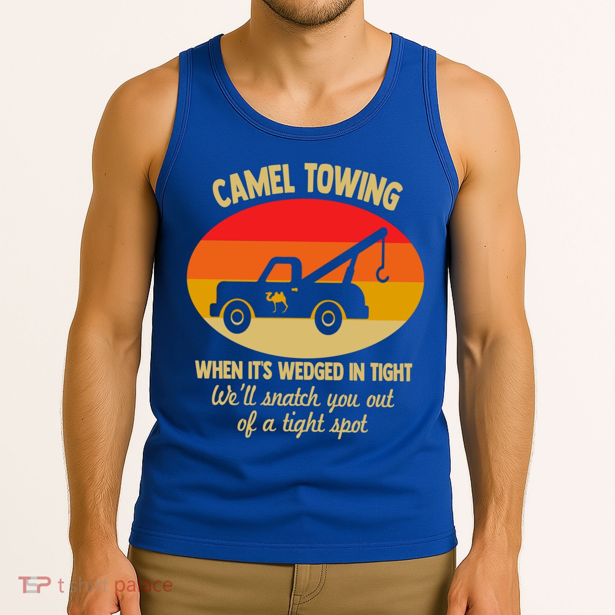 Camel Towing Retro Adult Camel Toe Funny Saying Gift Tank Top