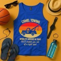 Camel Towing Retro Adult Camel Toe Funny Saying Gift Tank Top thumb 4