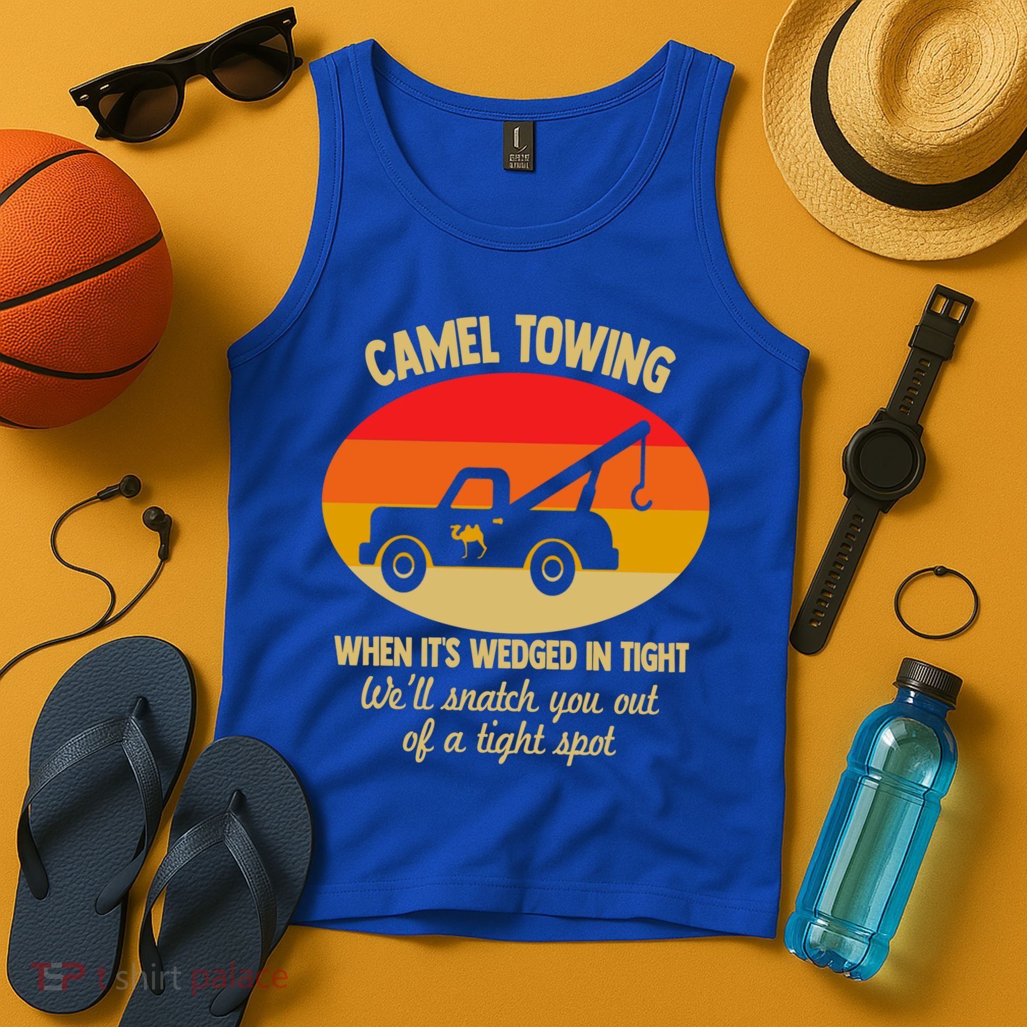 Camel Towing Retro Adult Camel Toe Funny Saying Gift Tank Top