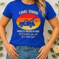 Camel Towing Retro Adult Camel Toe Funny Saying Gift Women's T-Shirt thumb 2