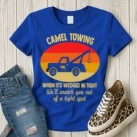 Camel Towing Retro Adult Camel Toe Funny Saying Gift Women's T-Shirt thumb 3