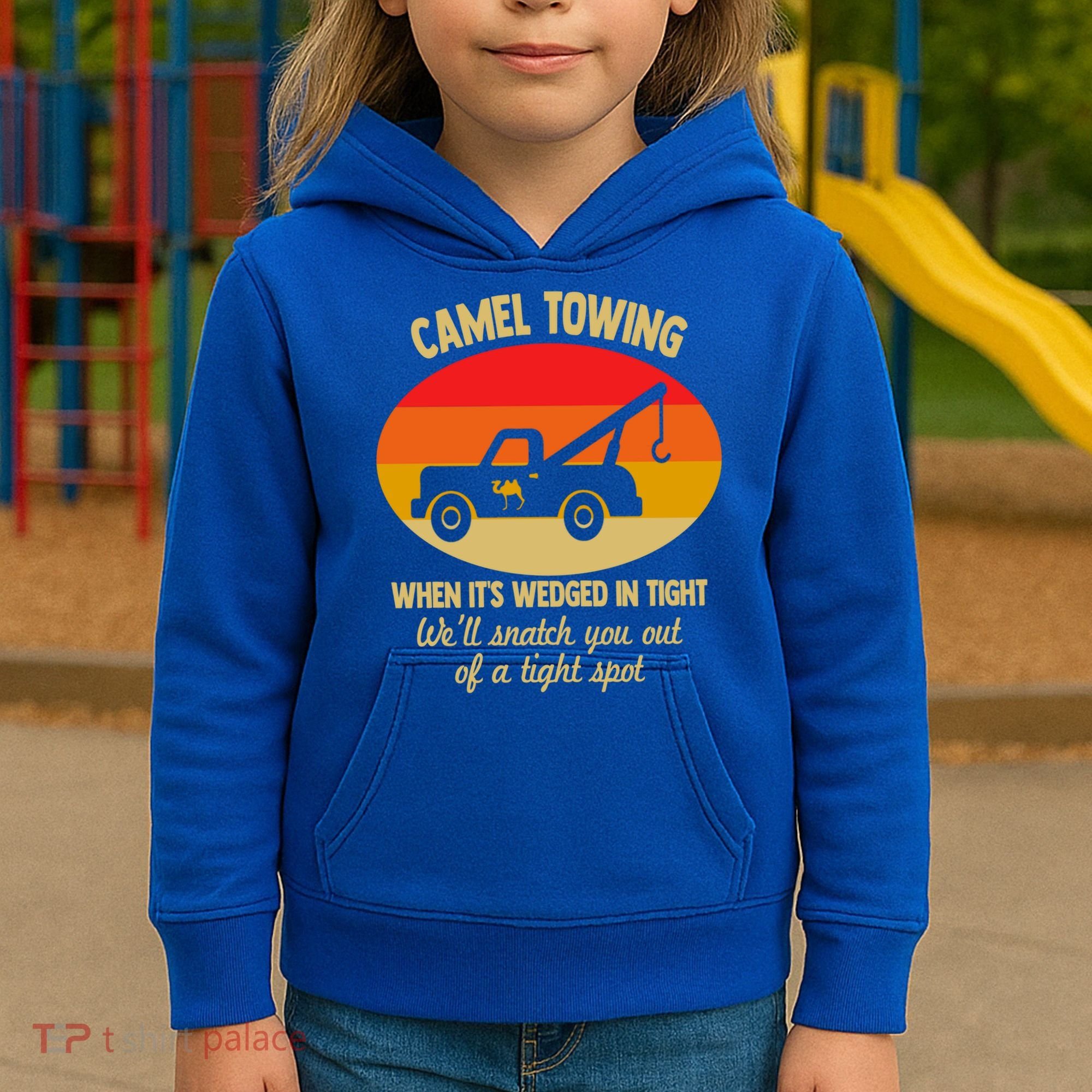 Camel Towing Retro Adult Camel Toe Funny Saying Gift Kids Hoodie