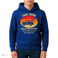 Camel Towing Retro Adult Camel Toe Funny Saying Gift Kids Hoodie thumb 4