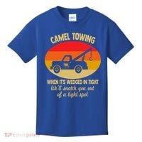 Camel Towing Retro Adult Camel Toe Funny Saying Gift Kids T-Shirt thumb 0