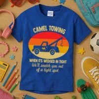 Camel Towing Retro Adult Camel Toe Funny Saying Gift Kids T-Shirt thumb 3