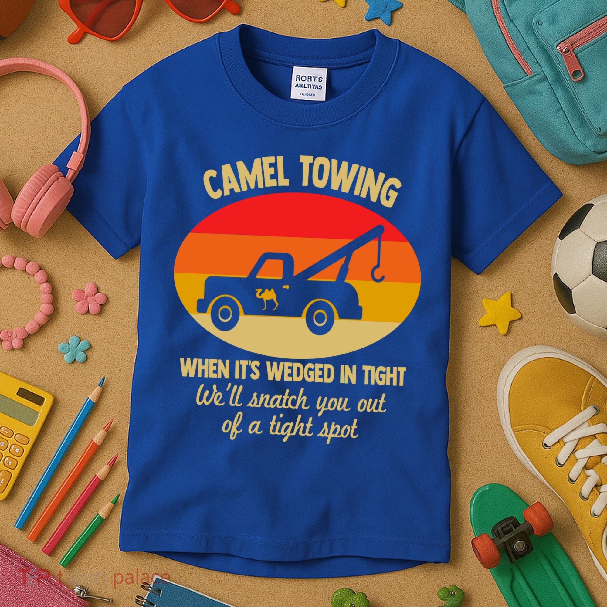 Camel Towing Retro Adult Camel Toe Funny Saying Gift Kids T-Shirt