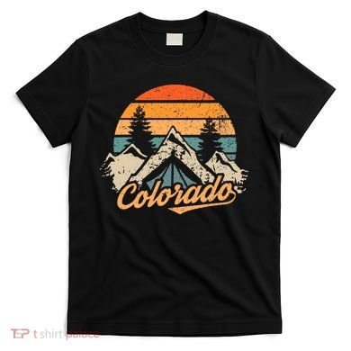 Colorado Tee Retro Vintage Mountains Nature Hiking Camping T-Shirt