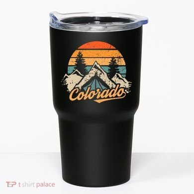 Colorado Tee Retro Vintage Mountains Nature Hiking Camping Tumbler