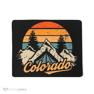 Colorado Tee Retro Vintage Mountains Nature Hiking Camping Mousepad