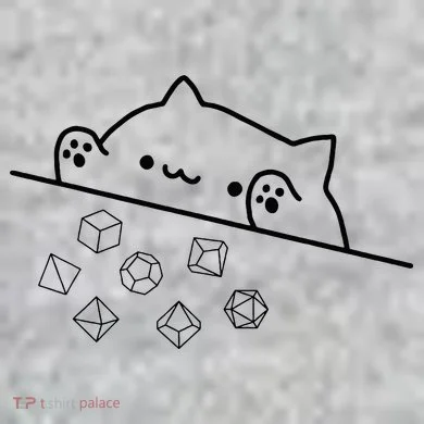 Cat Throwing Rainbow Dice Tabletop Rpg The Baniff Cuffed Pom Beanie