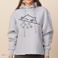 Cat Throwing Rainbow Dice Tabletop Rpg Ladies Heavyweight Boxy Pullover Hoodie thumb 0
