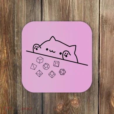 Cat Throwing Rainbow Dice Tabletop Rpg Coaster