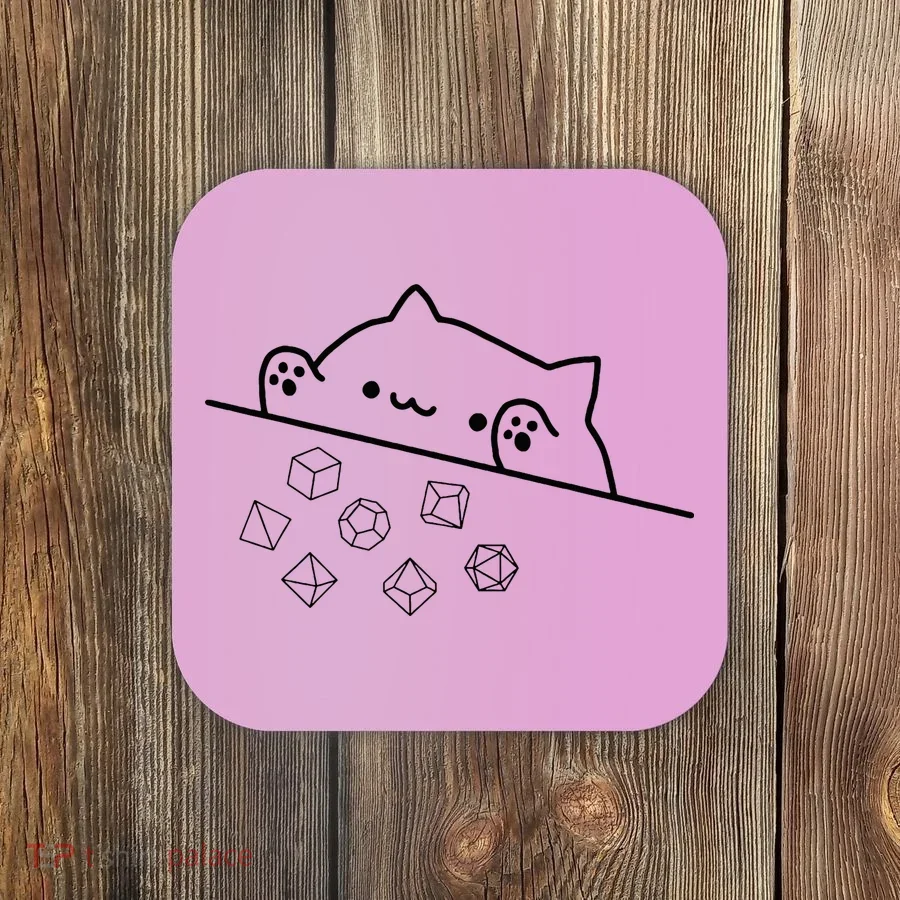 Cat Throwing Rainbow Dice Tabletop Rpg Coaster