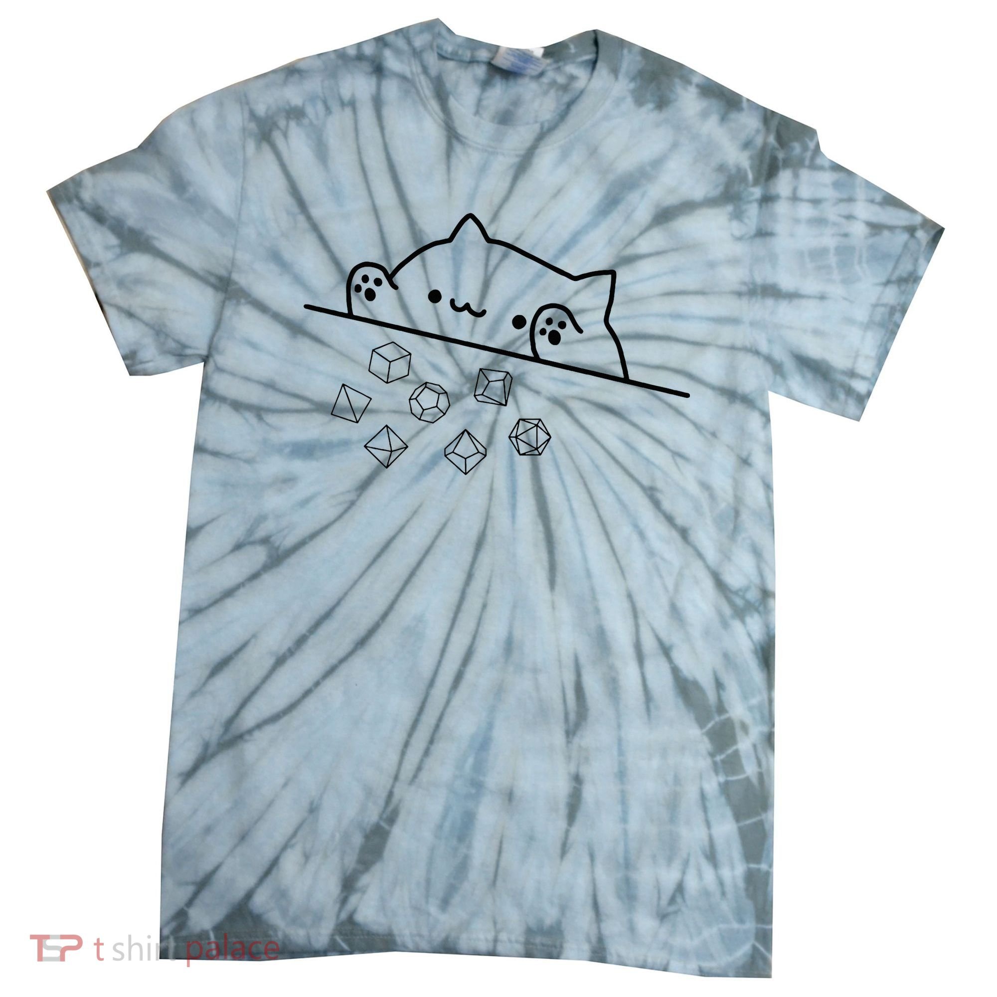 Cat Throwing Rainbow Dice Tabletop Rpg Tie-Dye T-Shirt