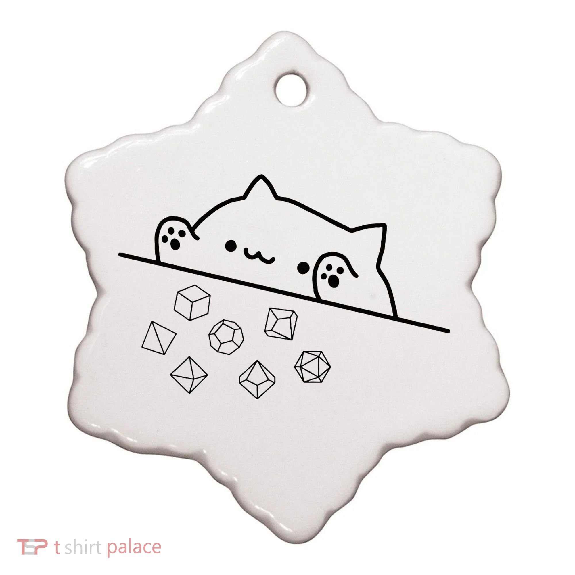 Cat Throwing Rainbow Dice Tabletop Rpg Ceramic Ornament