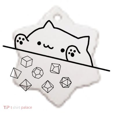 Cat Throwing Rainbow Dice Tabletop Rpg Ceramic Ornament