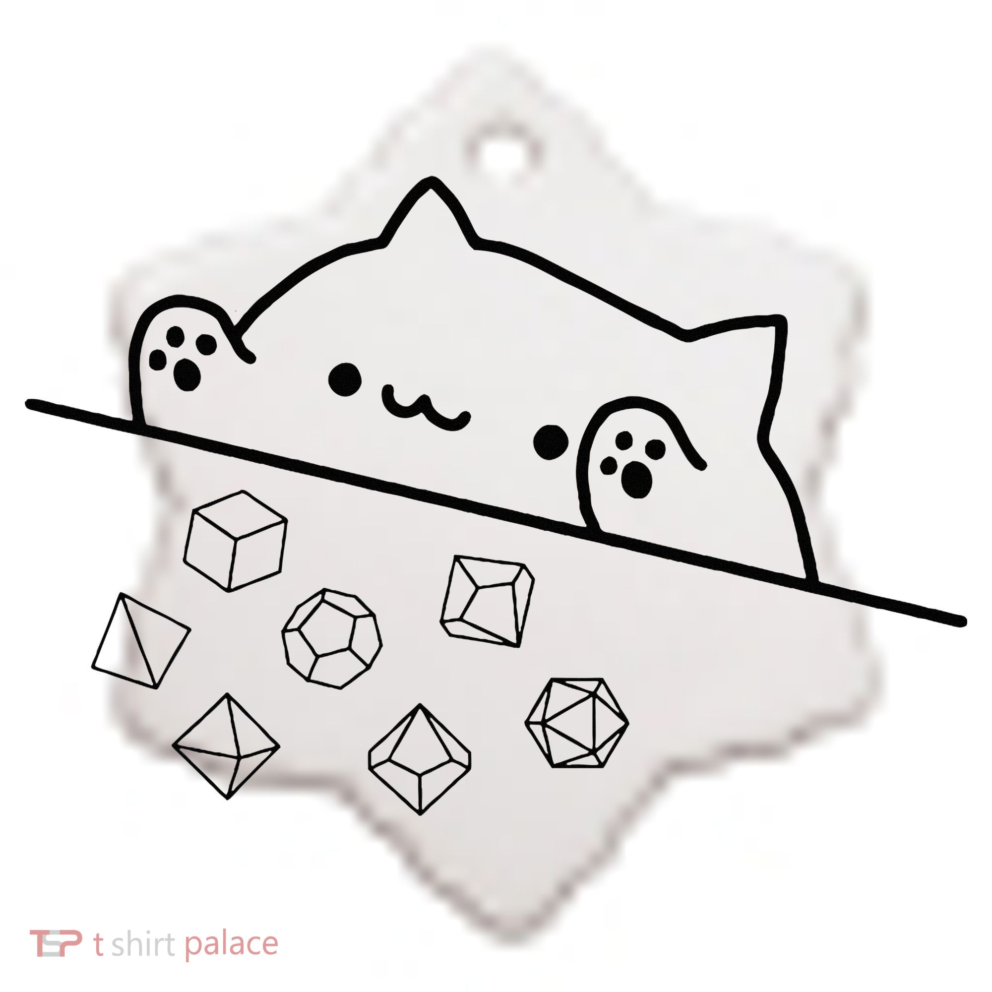 Cat Throwing Rainbow Dice Tabletop Rpg Ceramic Ornament
