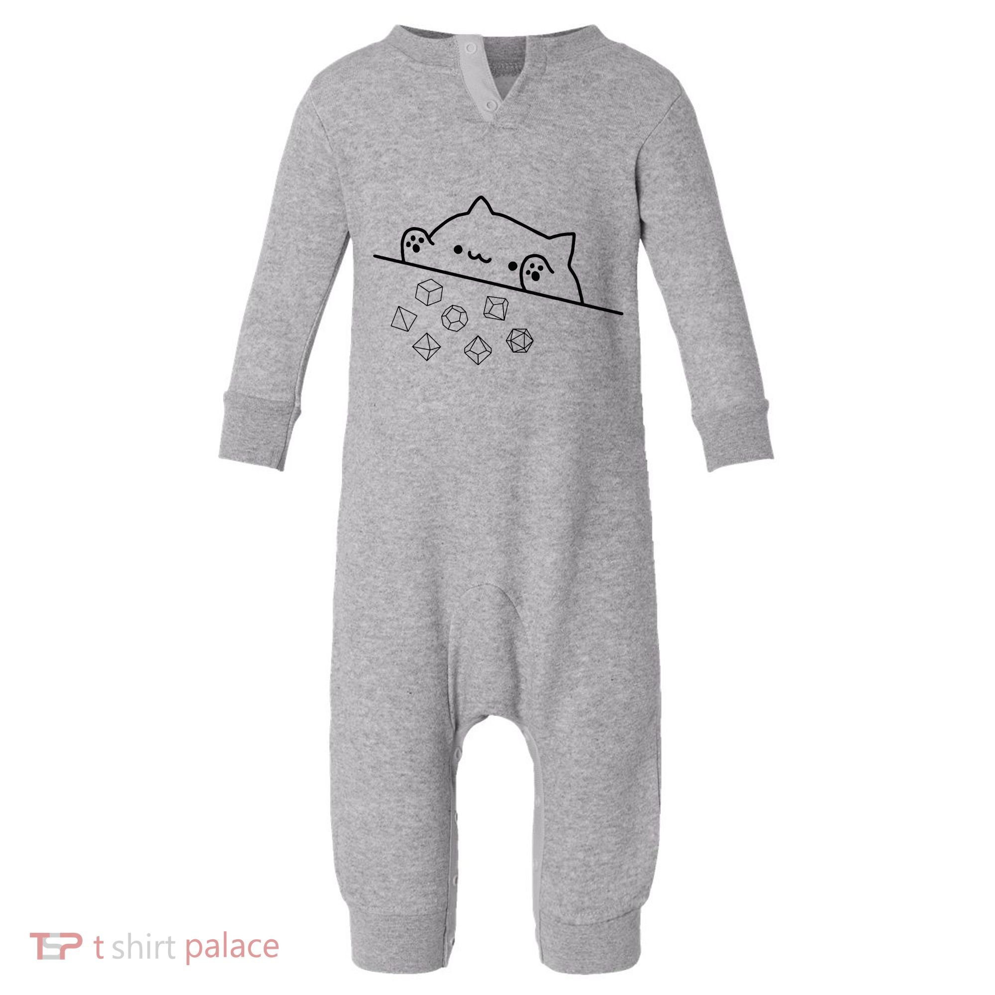 Cat Throwing Rainbow Dice Tabletop Rpg Infant Fleece One Piece
